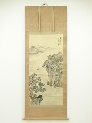 蓬莱山　肉筆絹本掛軸（保護箱）